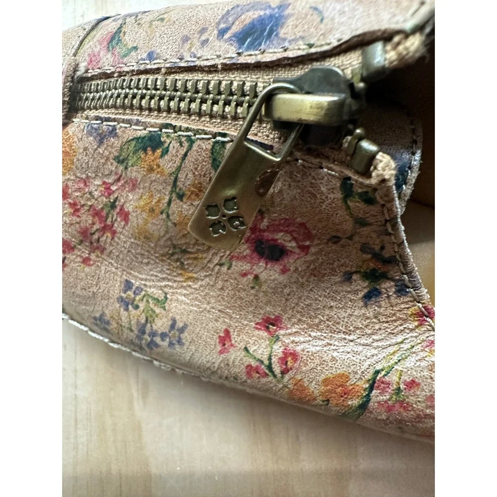 Patricia Nash Floral Leather Espadrille Flats Gold Zipper Shoes Womens 6.5
